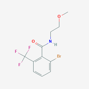 molecular formula C11H11BrF3NO2 B8173855 2-Bromo-N-(2-methoxyethyl)-6-(trifluoromethyl)benzamide 