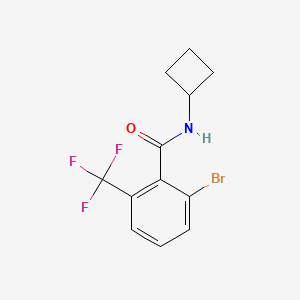 molecular formula C12H11BrF3NO B8173862 2-Bromo-N-cyclobutyl-6-(trifluoromethyl)benzamide 