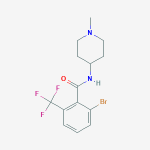 molecular formula C14H16BrF3N2O B8173891 2-Bromo-N-(1-methylpiperidin-4-yl)-6-(trifluoromethyl)benzamide 
