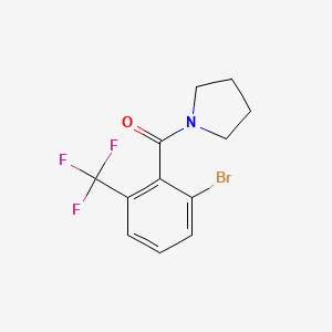 molecular formula C12H11BrF3NO B8173902 (2-Bromo-6-(trifluoromethyl)phenyl)(pyrrolidin-1-yl)methanone 