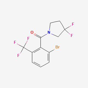 molecular formula C12H9BrF5NO B8173906 (2-Bromo-6-(trifluoromethyl)phenyl)(3,3-difluoropyrrolidin-1-yl)methanone 