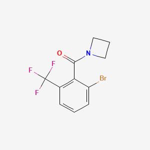 molecular formula C11H9BrF3NO B8173912 Azetidin-1-yl(2-bromo-6-(trifluoromethyl)phenyl)methanone 