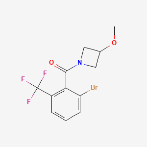molecular formula C12H11BrF3NO2 B8173921 (2-Bromo-6-(trifluoromethyl)phenyl)(3-methoxyazetidin-1-yl)methanone 