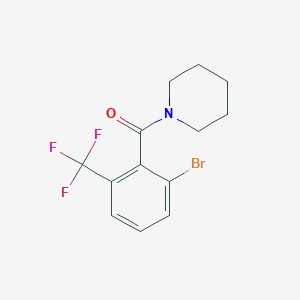 molecular formula C13H13BrF3NO B8173923 (2-Bromo-6-(trifluoromethyl)phenyl)(piperidin-1-yl)methanone 