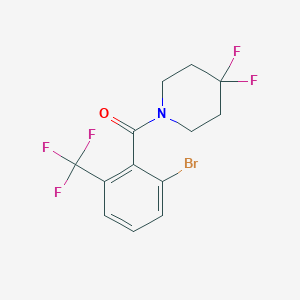 molecular formula C13H11BrF5NO B8173934 (2-Bromo-6-(trifluoromethyl)phenyl)(4,4-difluoropiperidin-1-yl)methanone 