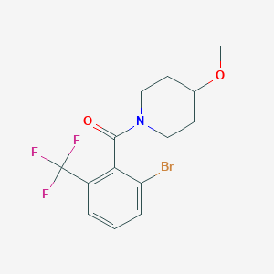 molecular formula C14H15BrF3NO2 B8173938 (2-Bromo-6-(trifluoromethyl)phenyl)(4-methoxypiperidin-1-yl)methanone 