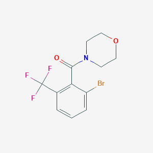 molecular formula C12H11BrF3NO2 B8173945 (2-Bromo-6-(trifluoromethyl)phenyl)(morpholino)methanone 