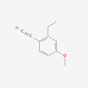molecular formula C11H12O B8173963 2-Ethyl-1-ethynyl-4-methoxybenzene 