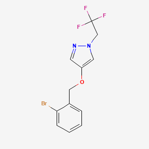 molecular formula C12H10BrF3N2O B8174004 4-((2-Bromobenzyl)oxy)-1-(2,2,2-trifluoroethyl)-1H-pyrazole 