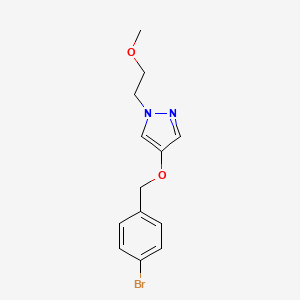 molecular formula C13H15BrN2O2 B8174018 4-((4-Bromobenzyl)oxy)-1-(2-methoxyethyl)-1H-pyrazole 