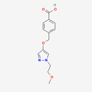 molecular formula C14H16N2O4 B8174023 4-(((1-(2-Methoxyethyl)-1H-pyrazol-4-yl)oxy)methyl)benzoic acid 