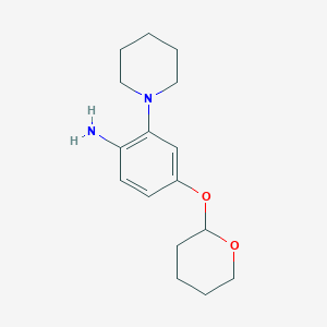molecular formula C16H24N2O2 B8174031 2-(Piperidin-1-yl)-4-((tetrahydro-2H-pyran-2-yl)oxy)aniline 