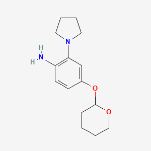 molecular formula C15H22N2O2 B8174034 2-(Pyrrolidin-1-yl)-4-((tetrahydro-2H-pyran-2-yl)oxy)aniline 