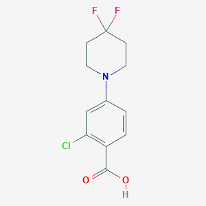 molecular formula C12H12ClF2NO2 B8174081 2-Chloro-4-(4,4-difluoropiperidin-1-yl)benzoic acid 