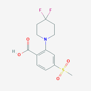 molecular formula C13H15F2NO4S B8174128 2-(4,4-Difluoropiperidin-1-yl)-4-(methylsulfonyl)benzoic acid 