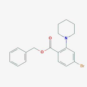molecular formula C19H20BrNO2 B8174135 Benzyl 4-bromo-2-(piperidin-1-yl)benzoate 