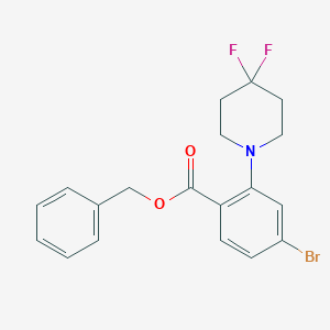 molecular formula C19H18BrF2NO2 B8174141 Benzyl 4-bromo-2-(4,4-difluoropiperidin-1-yl)benzoate 