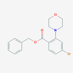molecular formula C18H18BrNO3 B8174146 Benzyl 4-bromo-2-morpholinobenzoate 
