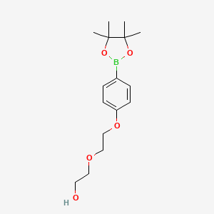 molecular formula C16H25BO5 B8174170 2-(2-(4-(4,4,5,5-Tetramethyl-1,3,2-dioxaborolan-2-yl)phenoxy)ethoxy)ethanol 