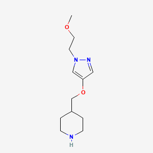 molecular formula C12H21N3O2 B8174235 4-(((1-(2-Methoxyethyl)-1H-pyrazol-4-yl)oxy)methyl)piperidine 
