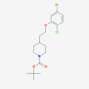 molecular formula C18H25BrClNO3 B8174239 tert-Butyl 4-(2-(5-bromo-2-chlorophenoxy)ethyl)piperidine-1-carboxylate 