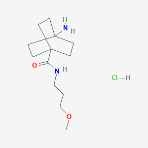 molecular formula C13H25ClN2O2 B8174262 4-Amino-N-(3-methoxypropyl)bicyclo[2.2.2]octane-1-carboxamide hydrochloride 