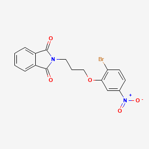 molecular formula C17H13BrN2O5 B8174304 2-(3-(2-Bromo-5-nitrophenoxy)propyl)isoindoline-1,3-dione 