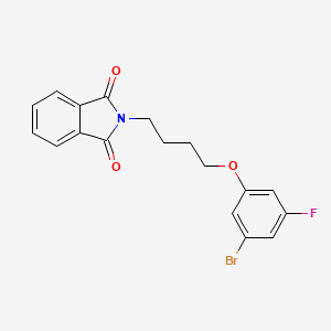 molecular formula C18H15BrFNO3 B8174310 2-(4-(3-Bromo-5-fluorophenoxy)butyl)isoindoline-1,3-dione 