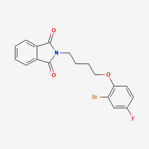 molecular formula C18H15BrFNO3 B8174334 2-(4-(2-Bromo-4-fluorophenoxy)butyl)isoindoline-1,3-dione 