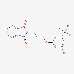 molecular formula C18H13BrF3NO3 B8174358 2-(3-(3-Bromo-5-(trifluoromethyl)phenoxy)propyl)isoindoline-1,3-dione 