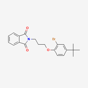 molecular formula C21H22BrNO3 B8174379 2-(3-(2-Bromo-4-(tert-butyl)phenoxy)propyl)isoindoline-1,3-dione 