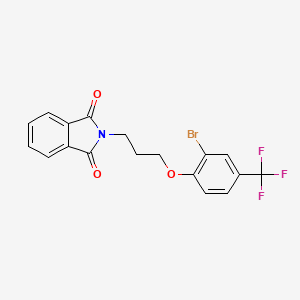 molecular formula C18H13BrF3NO3 B8174406 2-(3-(2-Bromo-4-(trifluoromethyl)phenoxy)propyl)isoindoline-1,3-dione 