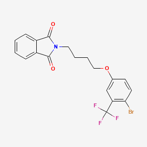 molecular formula C19H15BrF3NO3 B8174412 2-(4-(4-Bromo-3-(trifluoromethyl)phenoxy)butyl)isoindoline-1,3-dione 