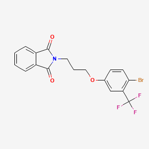 molecular formula C18H13BrF3NO3 B8174420 2-(3-(4-Bromo-3-(trifluoromethyl)phenoxy)propyl)isoindoline-1,3-dione 