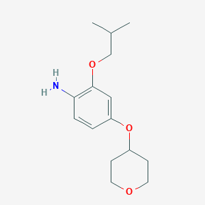 molecular formula C15H23NO3 B8174504 2-Isobutoxy-4-((tetrahydro-2H-pyran-4-yl)oxy)aniline 