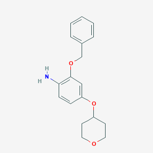 molecular formula C18H21NO3 B8174516 2-(Benzyloxy)-4-((tetrahydro-2H-pyran-4-yl)oxy)aniline 