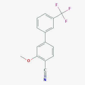 molecular formula C15H10F3NO B8174533 3-Methoxy-3'-(trifluoromethyl)biphenyl-4-carbonitrile 