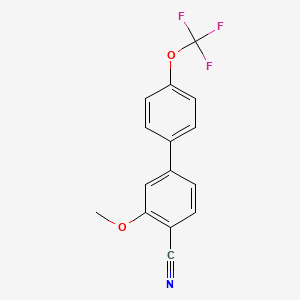 molecular formula C15H10F3NO2 B8174540 4-Cyano-3-methoxy-4'-(trifluoromethoxy)biphenyl 