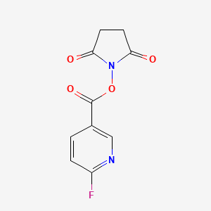 molecular formula C10H7FN2O4 B8174584 2,5-Dioxopyrrolidin-1-yl 6-fluoronicotinate 