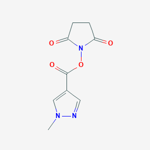 molecular formula C9H9N3O4 B8174612 2,5-Dioxopyrrolidin-1-yl 1-methyl-1H-pyrazole-4-carboxylate 