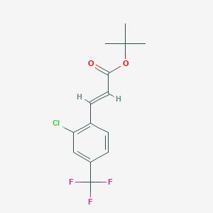molecular formula C14H14ClF3O2 B8174668 (E)-tert-butyl 3-(2-chloro-4-(trifluoromethyl)phenyl)acrylate 