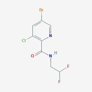 molecular formula C8H6BrClF2N2O B8174675 5-Bromo-3-chloro-N-(2,2-difluoroethyl)picolinamide 