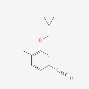 molecular formula C13H14O B8174722 2-(Cyclopropylmethoxy)-4-ethynyl-1-methylbenzene 