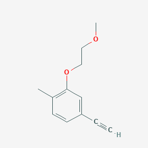 molecular formula C12H14O2 B8174727 4-Ethynyl-2-(2-methoxyethoxy)-1-methylbenzene 