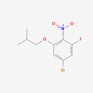 molecular formula C10H11BrFNO3 B8174743 5-Bromo-1-fluoro-3-isobutoxy-2-nitrobenzene 