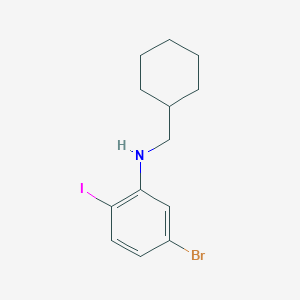 molecular formula C13H17BrIN B8174760 5-Bromo-N-(cyclohexylmethyl)-2-iodoaniline 