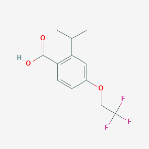 molecular formula C12H13F3O3 B8174803 2-Isopropyl-4-(2,2,2-trifluoroethoxy)benzoic acid 