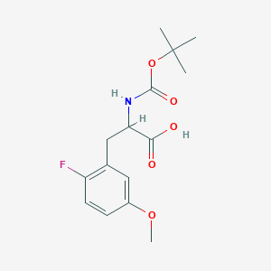 molecular formula C15H20FNO5 B8174836 2-((tert-Butoxycarbonyl)amino)-3-(2-fluoro-5-methoxyphenyl)propanoic acid 