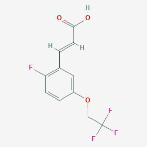 molecular formula C11H8F4O3 B8174843 (E)-3-(2-fluoro-5-(2,2,2-trifluoroethoxy)phenyl)acrylic acid 