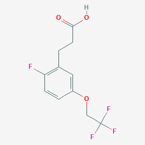 molecular formula C11H10F4O3 B8174848 3-(2-Fluoro-5-(2,2,2-trifluoroethoxy)phenyl)propanoic acid 